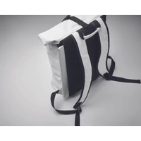Kép 4/6 - BAI ROLL PU roll top laptop hátitáska, fehér