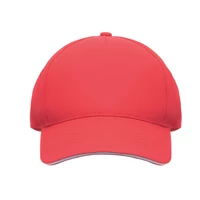 Kép 2/3 - SUNNY 5 panel baseball sapka 180 gr, fehér/piros