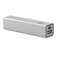 Kép 1/5 - POWERALUC 2600 mAh powerbank akkumulátor, matt ezüst