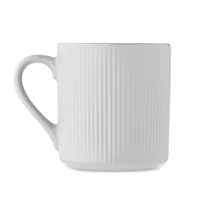 Kép 2/5 - RIBMUG Bordázott kerámia bögre 340 ml, fehér