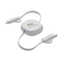 Kép 3/5 - LINEA 60W visszahúzható töltőkábel, fehér