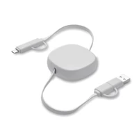 Kép 1/5 - LINEA 60W visszahúzható töltőkábel, fehér