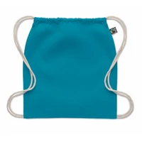 Kép 2/5 - OSOLE DRAW COLOUR Fairtrade zsinóros táska 180 g, türkiz
