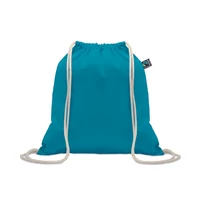 Kép 1/5 - OSOLE DRAW COLOUR Fairtrade zsinóros táska 180 g, türkiz