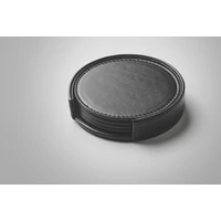 Kép 3/5 - POSA SET 4 db-os PU poháralátét készlet, fekete