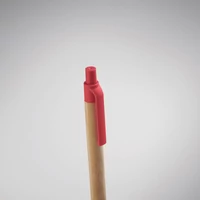 Kép 3/5 - ITEA COLOUR Bambusz nyomógombos golyóstoll, piros