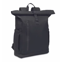 Kép 1/11 - BANGKOK ROLL Rolltop laptop hátizsák 600D, fekete