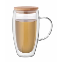 Kép 6/6 - TEROL Dupla falú üvegbögre 450ml, áttetsző