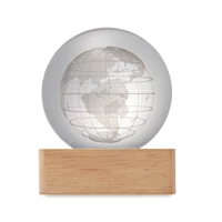Kép 3/8 - GLOBE LIGHT LED földgömb üveggömb, fa