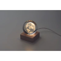 Kép 8/8 - GLOBE LIGHT LED földgömb üveggömb, fa