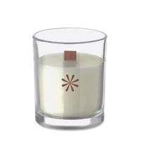 Kép 2/8 - KIVAS WOOD Növényi viaszgyertya 80 g, áttetsző