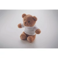 Kép 4/4 - JACKIE Plüss mackó pólóval 23 cm, fehér