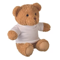 Kép 1/4 - JACKIE Plüss mackó pólóval 23 cm, fehér