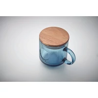 Kép 5/8 - VITRIO MUG Bordázott üveg bögre 300 ml, áttetsző kék