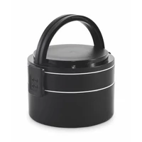 Kép 2/9 - ENSALA PP kétszintes ételdoboz 950 ml, fekete