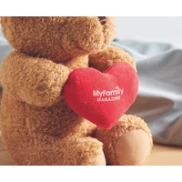 Kép 3/6 - SNUGGLE Plüss mackó szívvel 23 cm, piros