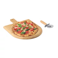 Kép 2/6 - NAPOLITANA Bambusz pizzadeszka és vágó, fa