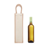 Kép 2/6 - CAMPO DI VINO Juta boros táska egy palackhoz, bézs