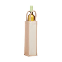 Kép 3/6 - CAMPO DI VINO Juta boros táska egy palackhoz, bézs