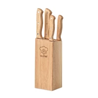 Kép 3/7 - GOURMET 5 darabos késkészlet tartóban, fa