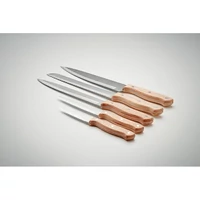 Kép 7/7 - GOURMET 5 darabos késkészlet tartóban, fa