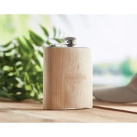 Kép 3/4 - HIPHIP Bambusz laposüveg 170 ml, bézs