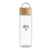Kép 2/5 - AMELAND Palack bambuszfedéllel, 500 ml, áttetsző