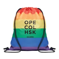Kép 2/5 - BOW Szivárvány RPET zsinóros táska, többszínű