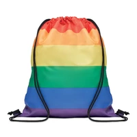 Kép 3/5 - BOW Szivárvány RPET zsinóros táska, többszínű
