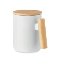 Kép 2/4 - MAJEST Porcelán bögre fedéllel 380 ml, fehér