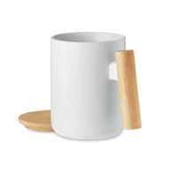 Kép 1/4 - MAJEST Porcelán bögre fedéllel 380 ml, fehér