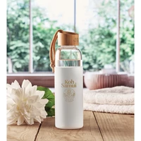 Kép 2/3 - CHAI Üveg palack szilikon tok,500ml, fehér