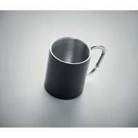Kép 2/3 - TRUMBA Duplafalú fém bögre 300 ml, fekete