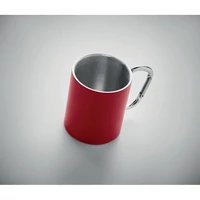 Kép 2/3 - TRUMBA Duplafalú fém bögre 300 ml, piros