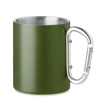Kép 1/4 - TRUMBA Duplafalú fém bögre 300 ml, sötétzöld