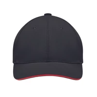 Kép 3/5 - Tekapo 6 paneles baseball sapka, fekete/piros