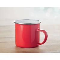 Kép 2/2 - PLATEADO Zománcozott fém bögre 350 ml, piros
