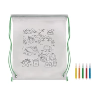 Kép 2/5 - CARRYDRAW Nemszőtt zsinóros táska, lime