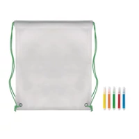 Kép 3/5 - CARRYDRAW Nemszőtt zsinóros táska, lime