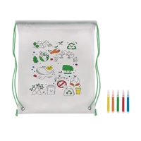 Kép 4/5 - CARRYDRAW Nemszőtt zsinóros táska, lime