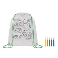 Kép 1/5 - CARRYDRAW Nemszőtt zsinóros táska, lime