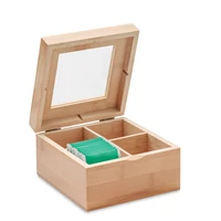 Kép 6/8 - CAMPO TEA Bambusz teafilter tartó doboz, fa