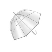 Kép 2/4 - BELLEVUE kupola alakú esernyő, átlátszó, ezüst