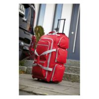 Kép 3/3 - 9P gurulós utazó táska, vörös, szürke