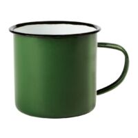 Kép 1/3 - RETRO CUP zománcozott bögre, fehér, zöld