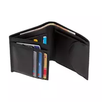 Kép 1/4 - DOW JONES bőr pénztárca, fekete