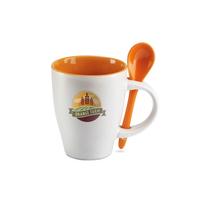 Kép 6/7 - DUAL Csésze kiskanállal, 250 ml, narancssárga