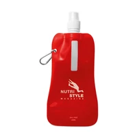 Kép 3/3 - GATES Összehajth. vizes palack 480ml, áttetsző piros