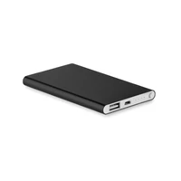 Kép 1/5 - POWERFLAT 4000 mAh alumínium powerbank, fekete