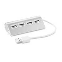 Kép 1/4 - ALUHUB 4 portos USB elosztó, matt ezüst